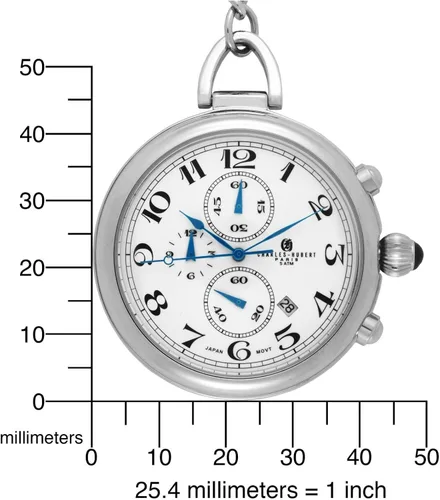 Vista 3 de Charles-Hubert, Paris Reloj de bolsillo de cuarzo de acero inoxidable, Reloj de cuarzo, cronógrafo, mecánico