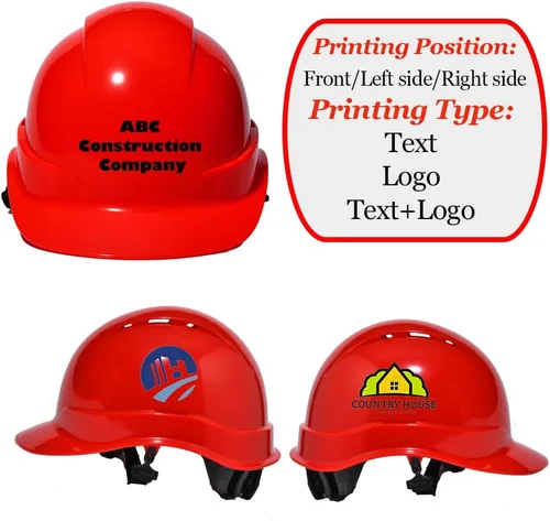 Vista 2 de Casco de seguridad personalizado para construcción Casco de trabajo de seguridad con suspensión de trinquete ajustable de ala completa con carcasa