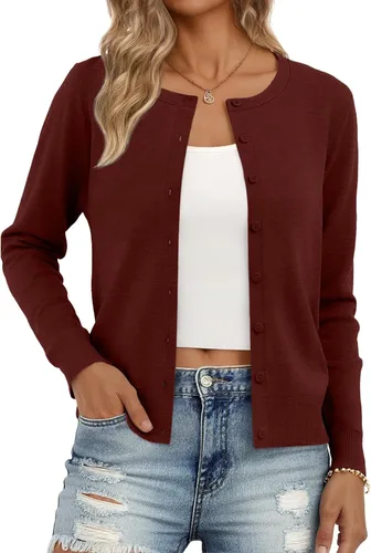 Vista 22 de Trendy Queen Women's Lightweight Knit Cardigan Gris Melange
