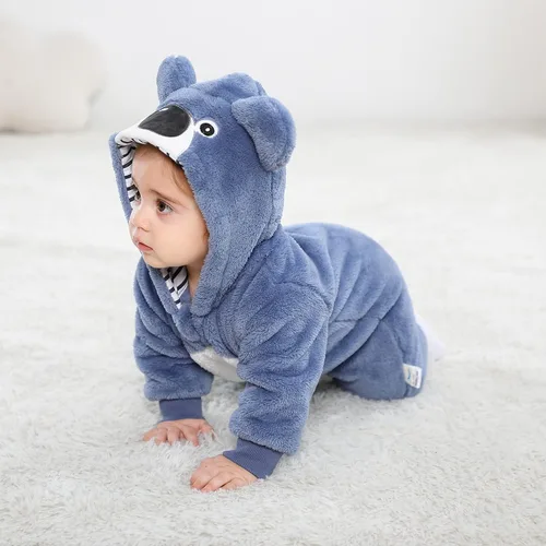 Vista 9 de TONWHAR Disfraz de Halloween para bebés y niños pequeños, traje de nieve para niños (3.5-4.5 añosaltura 41-46 pulgadas, koala azul)