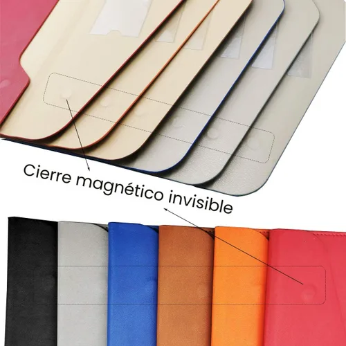 Vista 6 de Carpeta de archivos A4 de cuero PU Portafolio impermeable con cierre magnético invisible, color negro