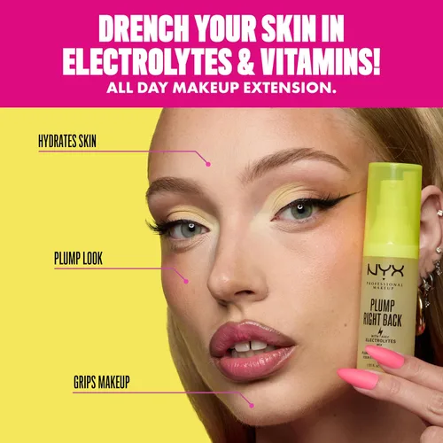 Vista 3 de NYX PROFESSIONAL MAKEUP Sérum y prebase voluminizador Plump Right Back, con ácido hialurónico
