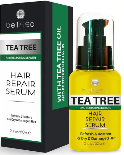 Vista 3 de BELLISSO Champú de aceite de árbol de té, juego de acondicionador y suero, sin sulfatos, hidratante, calmante para la picazón del cuero cabelludo