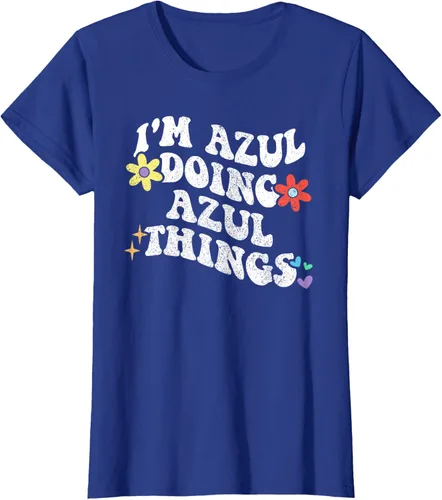 Vista 47 de Retro Groovy Im AZUL Doing AZUL Things - Camiseta divertida para el día de la madre, Negro