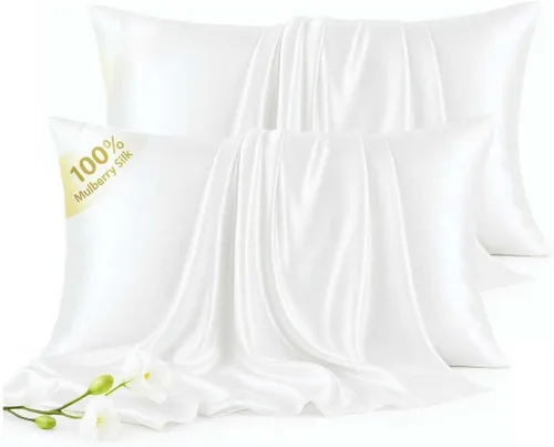 Vista 11 de Fundas de Almohada de Seda - Funda de Almohada de Lujo 6A 100% Seda de Morera para Cabello y Piel - Antiarrugas, Refrescante y Suave, Cremallera