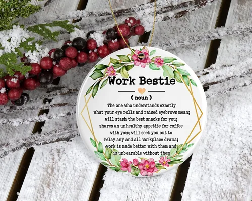 Vista 2 de Adorno de sustantivo de trabajo, adorno de Navidad para mejor amiga del trabajo, adorno para el día de la madre, regalos de trabajo para mejores
