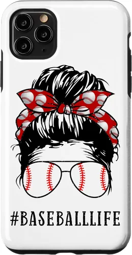 Vista 13 de Mom Messy Hair Bun Aviators Glasses Baseball Mother Life Case for iPhone 17