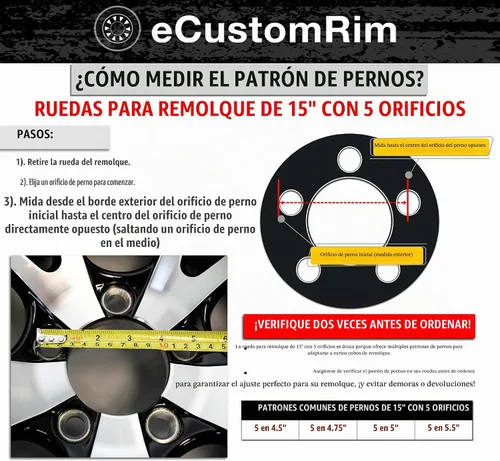 Vista 6 de eCustomrim ST145/R12 - Conjunto de llanta radial para remolque, rango de carga D, color negro