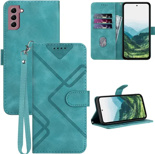 Vista 12 de para Samsung S21 Funda Billetera Titular de la tarjeta Correa (negro) PU Leather Pattern, Card Slots, Cash Pocket, Kickstand, Magnetic Closure