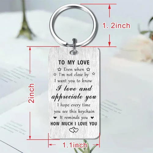 Vista 3 de Love Gifts Keychain for Her Wife Girlfriend, I Love You to The Moon and Back Gifts for Mothers Day Birthday Anniversary
