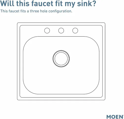 Vista 3 de Moen Grifo de cocina M-Bition de dos manijas cromado comercial, 8799