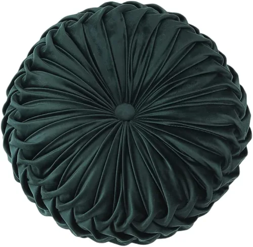 Vista 15 de Baiyuruodie Cojín redondo de terciopelo, cojín decorativo para sofá y cama del dormitorio (38cm, azul)