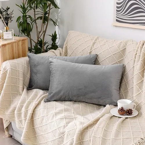 Vista 58 de NiNi ALL - Fundas de almohada decorativas de terciopelo 30x30 cm, paquete de 2 unidades, color azul bebé, suaves para sofá, dormitorio, sala