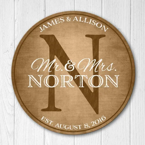 Vista 4 de Personalized Wedding Anniversary Gift, Wood Family Established Sign, Mr and Mrs Last Name Wood Plaque