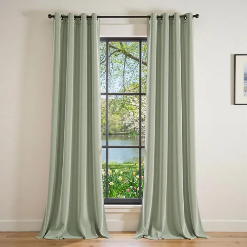Vista 42 de Lazzzy - Cortinas de terciopelo blanco de 63 pulgadas de largo para sala de estar o dormitorio, cortinas con filtro de luz, aislación térmica