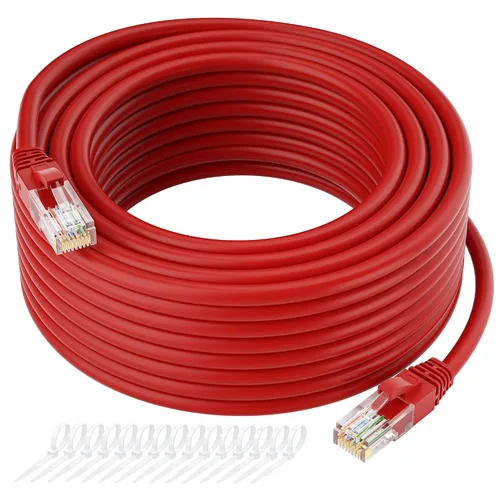Vista 11 de Cable Ethernet Cat5e de 25 pies, cable de Internet Cat 5e largo, cable de conexión sin enganches negro, flexible, red, LAN, PoE, conector RJ45