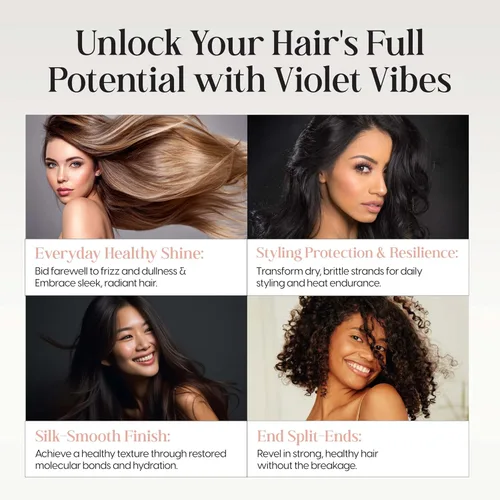 Vista 4 de Violet Vibes Bonding Champú reparador del cabello Fórmula avanzada de unión para fuerza y salud diaria del cabello Restaurador y nutritivo