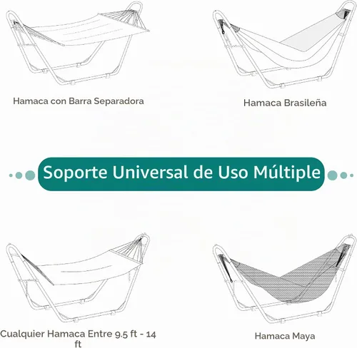 Vista 2 de Sunnydaze soporte para hamaca universal multiuso de acero resistente de 550 libras de capacidad, para 2 personas, para hamacas de 9 a 14 pies de Azul