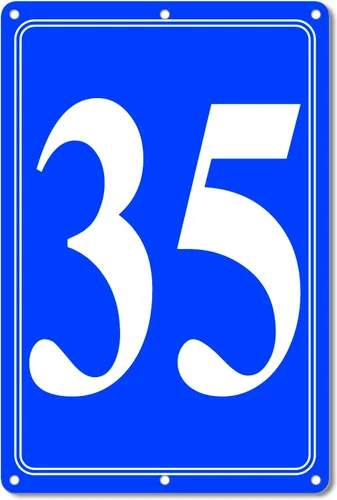 Vista 20 de Premium Aluminum Number Signs, Metal 12" X 8" Blue Numbered Sign Outdoor for Parking Lots, Floor, Dock, Court, Aisle, Field, High Visibility, No