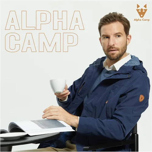 Vista 8 de ALPHA CAMP Men Waterproof Jacket with Hood Rain Coat Windbreaker All Weather Breathable Long Soft Shell