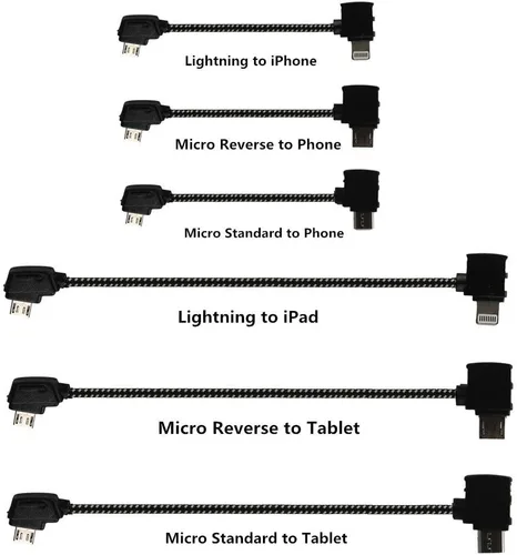 Vista 2 de Cable de transferencia universal de datos con puerto estándar micro USB a conexión de tableta para DJI Mavic Mini Pro Air Drone Control remoto