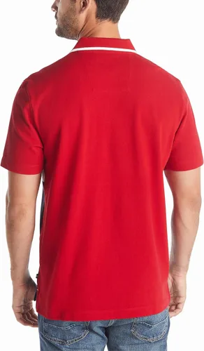 Vista 3 de Nautica Polo de manga corta 100 algodón con bloques de color piqué para hombre