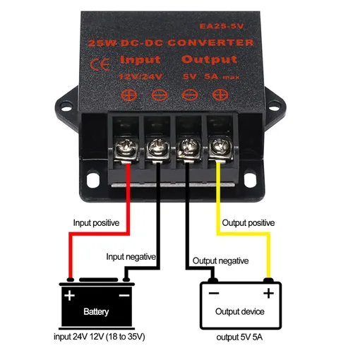 Vista 2 de EA25-5V 12V a 5V 5A Coche LED Suministro 25W DC Módulo 24V Caída 5V Coche Modificado Suministro Transformador Módulo