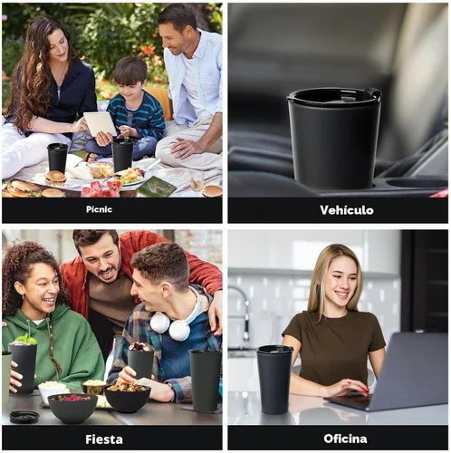 Vista 7 de Greentainer Juego de 4 tazas de café de viaje de plástico, tazas de 20 onzas a prueba de derrames con tapas, vasos de café reutilizables con tapas