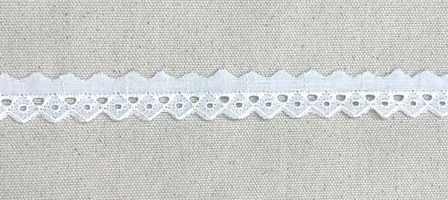 Vista 5 de AMORNPHAN 15 yardas de ancho 0.75 pulgadas de ancho con ojales de algodón blanco con ribete de encaje, tela bordada floral, mantel, mantas