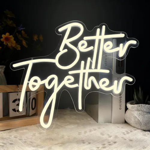 Vista 9 de Letrero de neón con texto en inglés "You're Like Really Pretty Neon", luz de neón LED rosa con atenuador y alimentación USB, decoración de pared