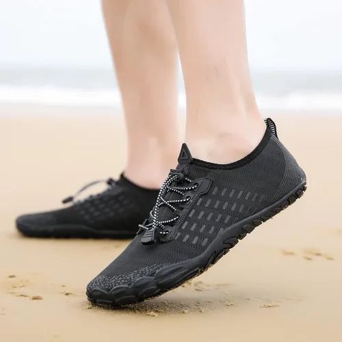 Vista 8 de Whatseaso Zapatos acuáticos para mujeres y hombres, de secado rápido, zapatos descalzos para buceo, natación, surf, aqua, caminar, playa, yoga