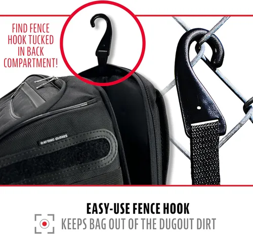 Vista 9 de Franklin Sports Mochilas para béisbol y sóftbol + MLB + USA Softball - Bolsas de equipo para béisbol + sóftbol rápido - Mochilas para bates