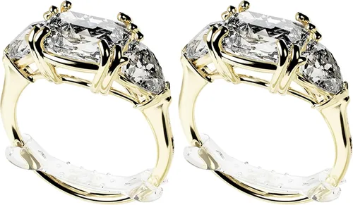 Vista 10 de Primer pulgadassizerpulgadas de anillo invisible, paquete de 6, con polímero de memoria transparente para el ajuste perfecto en tu dedo, no es