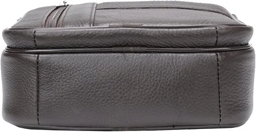 Vista 9 de Hebetag Bolso bandolera de cuero pequeño para hombres y mujeres, para viajes al aire libre, negocios