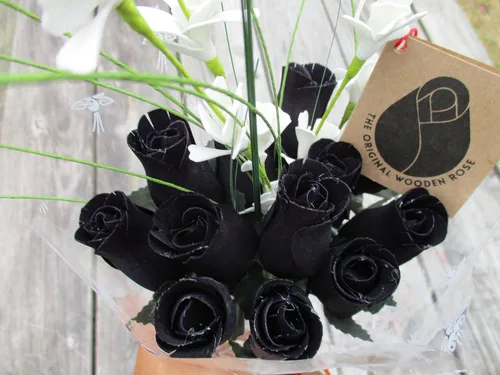 Vista 7 de Ramos originales de rosas de madera en 1, 2, o 3 docenas, Madera de abedul, 1 Docena