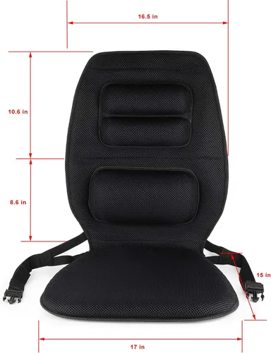 Vista 3 de FOMI Cojín de gel de alta calidad y soporte firme para la espalda, cojín de asiento y almohada torácica superior inferior y lumbar para automóvil