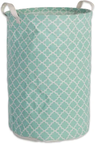 Vista 8 de DII Laundy Collection, cubo plegable recubierto de polietileno, celosía aguamarina, cesta para la ropa sucia
