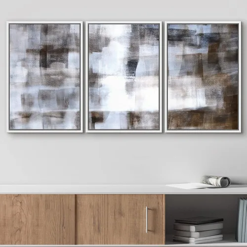 Vista 91 de wall26 Lienzo enmarcado para pared, juego de arte de acuarela pastel, paisaje rural, ilustraciones con formas abstractas, arte moderno, decorativo