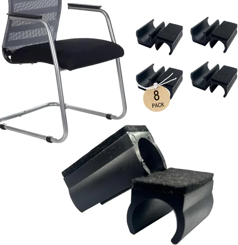 Vista 9 de Tapas rectangulares en forma de U para patas de silla con almohadillas de fieltro, protector de pies de muebles se desliza suavemente, sin arañazos