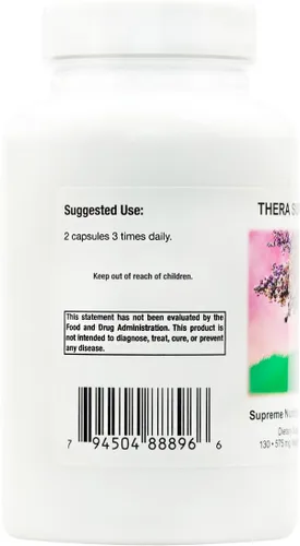 Vista 2 de Supreme Nutrition Thera Supreme, 130 cápsulas vegetarianas combinadas de hierbas puras