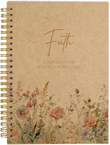 Vista 29 de Faith Can Move Mountains - Cuaderno cristiano - Regalos cristianos inspiradores para mujeres, cuadernos de diario bíblico para tomar notas, cuaderno