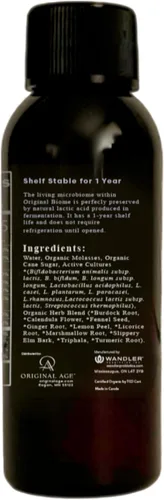 Vista 5 de Original Biome, mezcla líquida 3 en 1 de probióticos, prebióticos y postbióticos, bioma vivo fermentado con hierbas curativas para apoyo intestinal