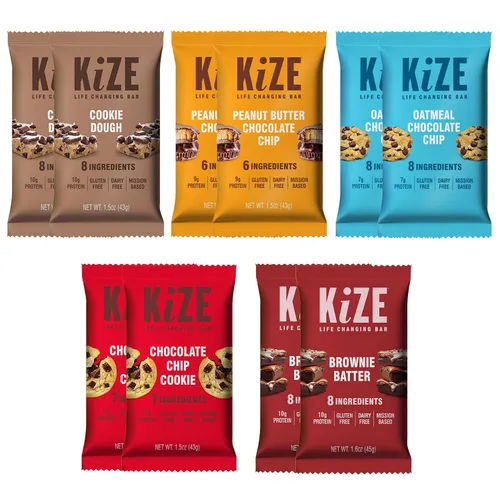 Vista 11 de KiZE Energy Bars - Barras energéticas de reemplazo de comidas con alto contenido de proteínas, a base de mantequilla de almendras, sin gluten, sin