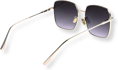 Vista 2 de EVEE Gafas de sol cuadradas de gran tamaño para mujer con lentes planos y marco de metal - (Kelly)