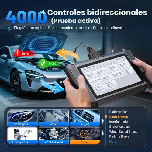 Vista 5 de XTOOL Herramienta de diagnóstico del escáner D7S OBD2 2026 Herramienta de escaneo bidireccional Ver. de D7 con ECU C0ding, prueba activa, FCA