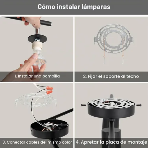 Vista 8 de Ketom Luminarias de Riel de Techo de 4 Luces, Foco LED de Techo Negro GU10, Kit de Luz de Riel Moderno para Cocina Pasillo Sala de Estar