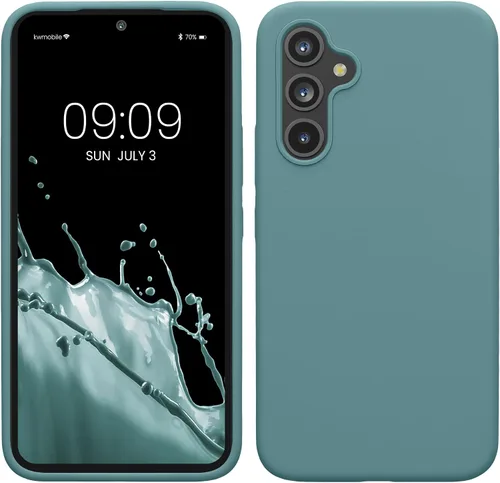 Vista 256 de kwmobile Funda Compatible con Samsung Galaxy A14 5G - Funda de teléfono de TPU y silicona con acabado suave - Verde Lima