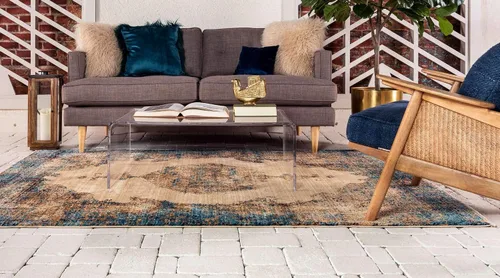 Vista 3 de Unique Loom Dorchester Collection - Alfombra rectangular de 4 pies 1 pulgada x 6 pies 1 pulgada, color beige y negro