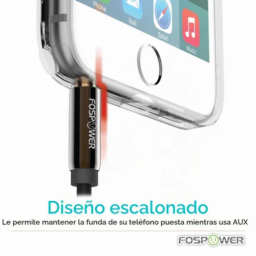 Vista 4 de FosPower Cable de 3.5mm a RCA (183 cm), Cable de audio RCA chapado en oro de 24K macho a macho, cable auxiliar estéreo [izquierdo/derecho] adaptador
