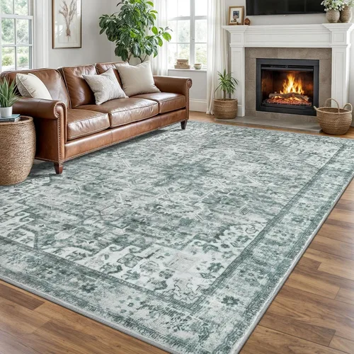 Vista 73 de SIILOOM Alfombra lavable de 2 x 3 pies, alfombra suave color taupe ceniza para entrada, tapete antideslizante para puerta de interior, tapete